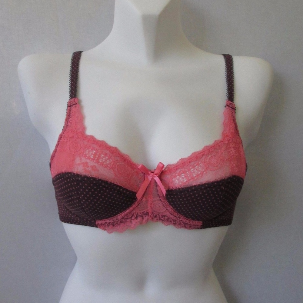 MERCI bra Band 36 B Under-wire PINK BLACK